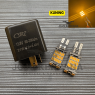 Paket Combo Lampu Sein Dajjal 4 Pcs + Flasher Relay Sen Kedip 45 Led Terang Bagus Semua Motor