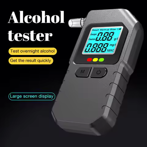 LCD Display Alcohol Detecor Semiconductor Alcohol Meter Accuracy Breath Alcohol Tester Police Alcoho