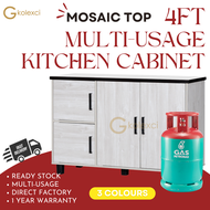 Gkolexci DIY - Multi-Usage Cabinet Masak 4 Kaki Rak Dapur Gas Kabinet Dapur Low Kitchen Cabinet Rendah Almari Dapur 4ft 厨房橱