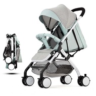 Airplane Baby Stroller One Step Fold Lightweight Convertible Baby Carriage with 5-Point Safety Harne