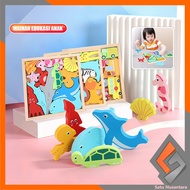 SN-M177 3D Wooden Puzzle Toys Wooden Puzzle Educational Toys for Children Jigsaw Puzzle Matching Sha