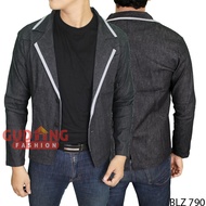 Semi Jas Jaket Jas Slim Pria - Abu
