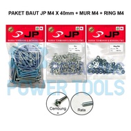 PACKAGE 3 SET JP M 4x40 BOLT NUT M PLATERing 4 x 40 M4 NUT CONTENTS 100 PCS