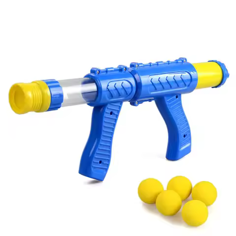 Air Powered Children Interactive Aerodynamic Gun EVA Soft Bullet Air Shoot Gun Desktop Indoor Outdoo