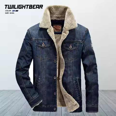 Winter Jackets Men Oversized Fleece Denim Jacket 6XL 7XL Streetwear Thicken Casual Jacket Coat Men's