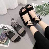 2020年新款交叉綁帶復古羅馬厚底涼鞋