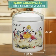 rice dispenser 5kg/2.5kilo ceramic rice storage container porcelain jar with cover rice keeper