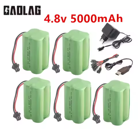 4.8V 5000mah NiMH AA Battery with Charger For Rc toys Cars Tanks Robots Boats Guns 4.8v Rechargeable