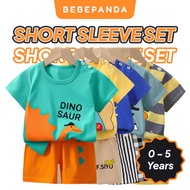 Kids Clothing Set Cotton 3 Months - 6 Years Set Baju Dan Seluar Lengan Pendek Baju Jalan Kanak-Kanak
