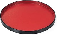 J-kitchens O-bon 1.8 inches (30 cm) Round Tray (Bon Tray, Bon), Red Ten, Black, Non-Slip, 11.8 inche
