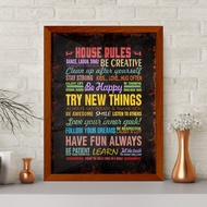 House Rules Colours Art Decor Poster