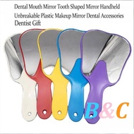 Tooth Shaped Dental Mouth Mirror - Thicken Unbreakable Plastic Handheld Makeup Mirror Dentist Gift