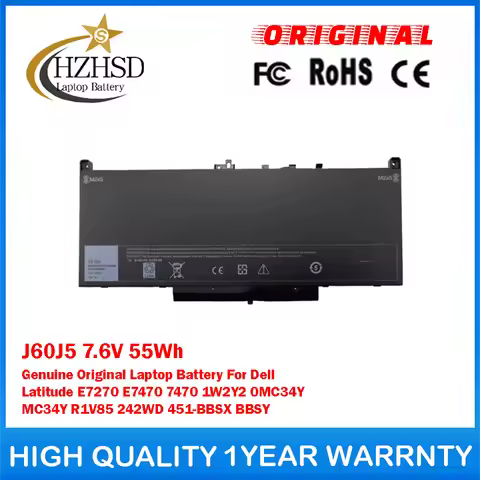J60J5 7.6V 55Wh Genuine Original Laptop Battery For Dell Latitude E7270 E7470 7470 1W2Y2 0MC34Y MC34