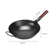 Konco 32cm/34cm/36cm iron wok Chinese Round bottom pot for Gas cooker Stir-fry Pans Chief Cooking Pot
