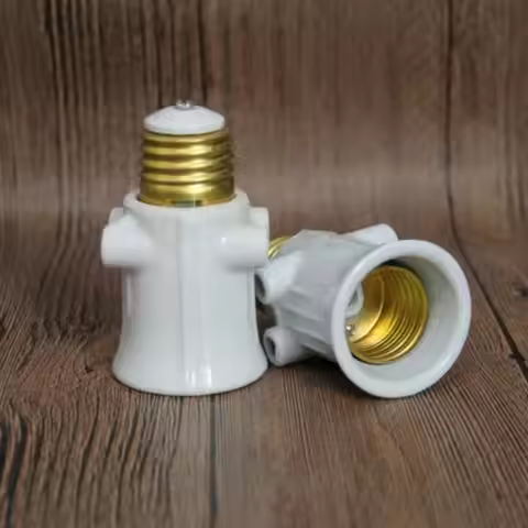 ABS E27 EU LED Bulb Adapter E27 Socket Light Bulb Lamp Adapter E27 To EU Plug Lamp Holder Plug Conne