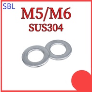 [SS-HX] 304 Stainless Steel Extra Thick Flat Gasket Round Gasket M5/M6