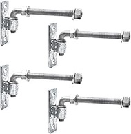 (4 Pack) 6'' J-Bolt Post Hinge, Heavy Duty Welded Door Hinge with 5/8" Male Hinge Pin Fence Post Hin