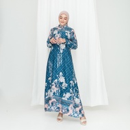 Baju Gamis Wanita Muslim | FATIMAH | FALGUNI Long Dress Motif Bunga 