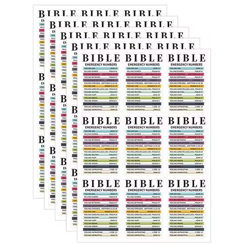 45 Pcs Bible Emergency Numbers Sticker Christian Bible Verse Jesus Decal Motivation Inspirational St