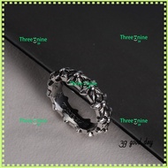 [C-H] Retro and old cross flower/925 silver flower relief ring/men's punk ring-63144