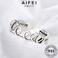 AIFEI JEWELRY Adjustable Silver Women 純銀戒指 Ring Love 925 Twist For Sterling Accessories Perempuan Cincin Original Korean Perak R1656