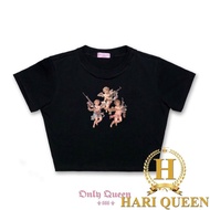 Kupid 3 angels crop top with personality HARIQUEEN
