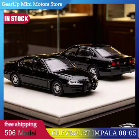 596 Model 1:64 Chevrolet Impala 2000-2005 00-05 Plain Black Unmarked Police Sedan Diecast Alloy Car 