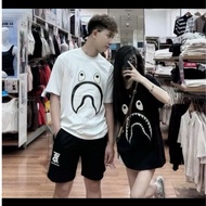 Women's loose-fitting loose-fitting cotton t-shirt 3158 printed with SHARK JAWS Korean style CAMASTO