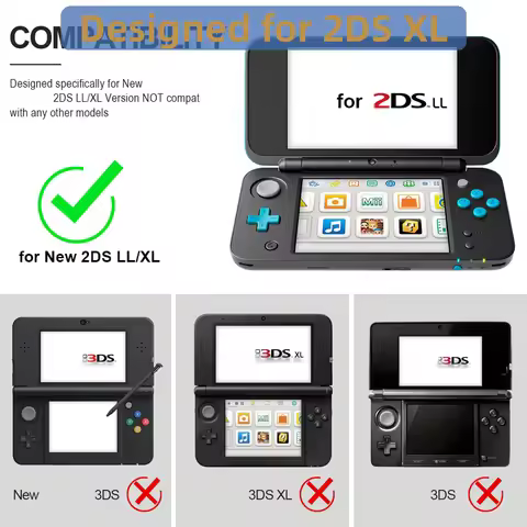 Transparent PC Hard Case Shell Housing Protected Cover Case for New 2DS XL and for 2DS LL Protective