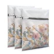 3pcs Zippered Mesh Laundry Bag Polyester Laundry Wash Bags Coarse Net Laundry Basket Laundry Bags fo