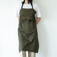 鹿造LUZAO 掛脖可調節 大口袋圍裙 深軍綠色 職人工作服