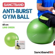 Sanctband Anti Burst Gym Ball Resistance Ball Size 65cm Gymball Lime Green Exercise Ball