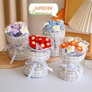 AIRE1NV Crochet Flowers Bouquet, Knited Flower Finished Bouquet Puff Flower Bouquet,  Mini Knitted G