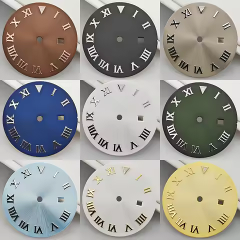 24.2mm Roman Sunburst Lume Woman Watch Dial Suitable for Seiko Datejust NH05 Automatic Movement Mod 