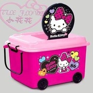 ♥ 小花花日本精品♥ Hellu kitty 凱蒂貓圖案黑桃粉色有滾輪可拉式置物箱收納箱日本製33012407