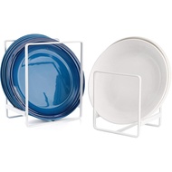 ZOOFOX 4 Pack Plate Holder Organizer, Upright Metal Dish Storage Stand, Dying Display Rack for Kitch