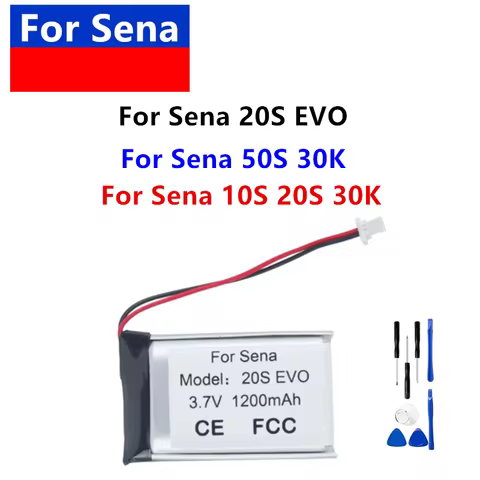 New Rechargeable Battery For Sena 20S EVO 1200mAh 10S 20S 30K 50s 30k 1000mAh Batteria 952439 Wirele