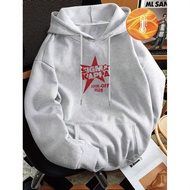 Plus Size Men's New Hoodie Sweatsuit Set, Street Fashion Emo Pattern Band T-Shirts Basketball Outfit