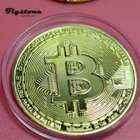 Bitcoin Coin Gold Plated Collectible Art Collection Gift Physical Commemorative Metal Antique Imitat