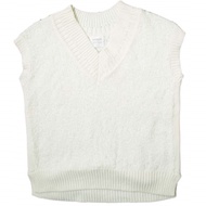 二手 ara ara 22SS 超大 V 領針織背心（尺寸 221020）米白色毛衣上衣。