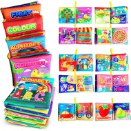 iBliver Soft Cloth Baby Book Toy 0-6 Months, Baby Learning Book,Touch and Feel Crinkle Book Infants 