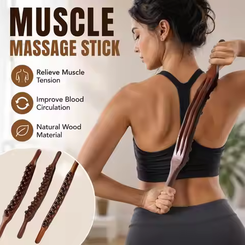 Gua Sha Wooden Scraping Stick, Gua Sha Body, Beads Rolling Gua Sha Wooden Massage Stick, Full Body S