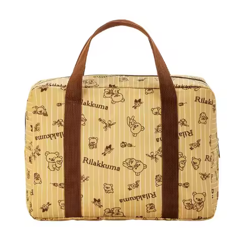 Cute Rilakkuma Canvas Travel Bag Women Small Carry-ons Luggage Duffle Bag Cartoon Bear Handbag Mommy