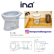 Kloset duduk siram toilet single bowl tanpa tangki INA C16 C-16
