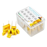 10 Nilai 77 PCS Kapasitor Keselamatan Polipropilena DIP 275VAC X2 MKP Kit Pelbagai (0.001uF,0.01uF,0