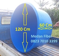 Bak Fiber Bulat Tabung Kolam Fiberglass Tempat Penampug Air Ikan