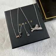 Small bow necklace diamond necklace full necklace