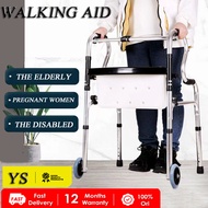 Adult walker trolley with wheels  Stainless steel walker crutch cane stick tungkodthe for elderly Ha
