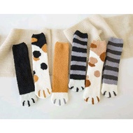 Korean furry cat paw socks/wool socks