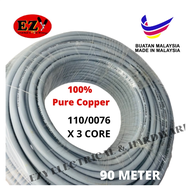 110/0.76MM x 3C 100% Pure Full Copper 3 Core Flexible Wire Cable PVC Insulated Sheathed 110/0076